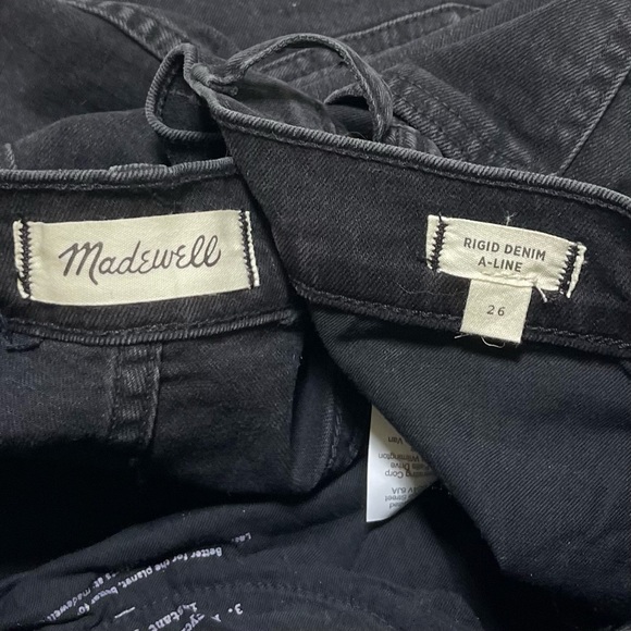 Madewell Rigid Denim A-Line Skirt Black M2228 Size 26 - Picture 6 of 9